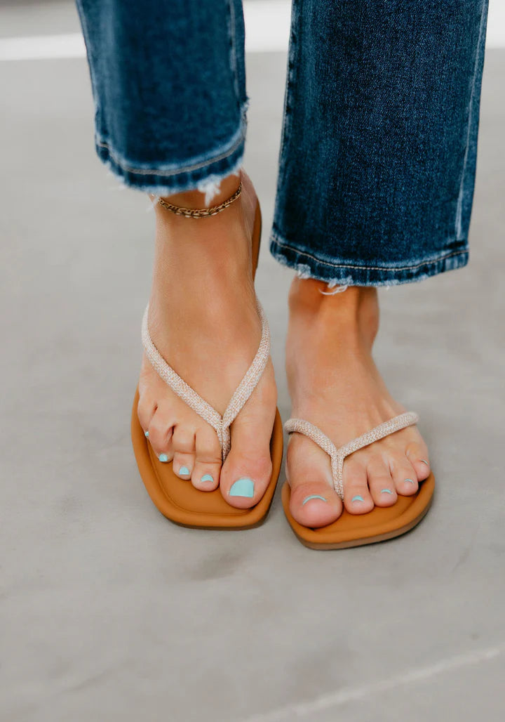 FINAL SALE Ccocci Priscilla Square Toe Sandal-Beige Linen