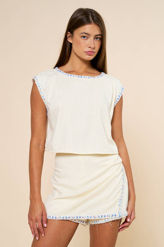 Sleeveless Crop Top & Skort Set