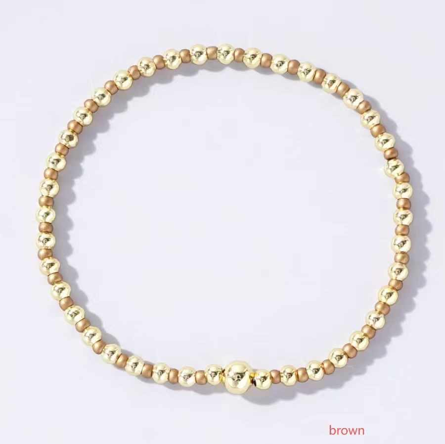 Boho Ball Beaded Bracelet-Brown