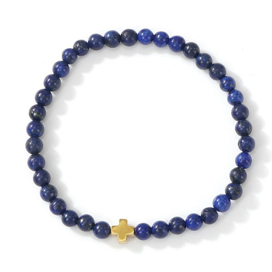 Boho Natural Stone Bracelet-Lapis