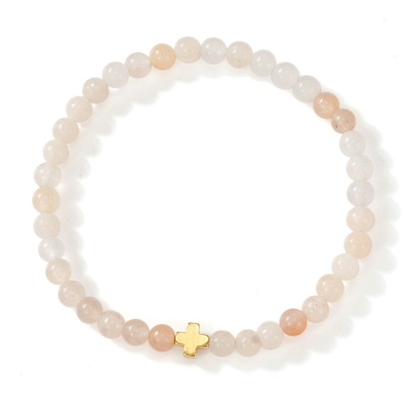 Boho Natural Stone Bracelet-Rose Quartz