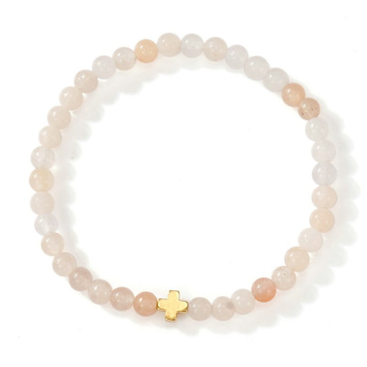 Boho Natural Stone Bracelet-Rose Quartz