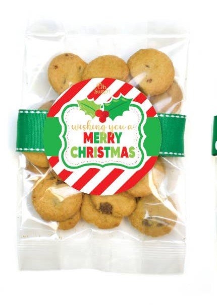 Christmas Chocolate Chip Cookie Bags- Six Options