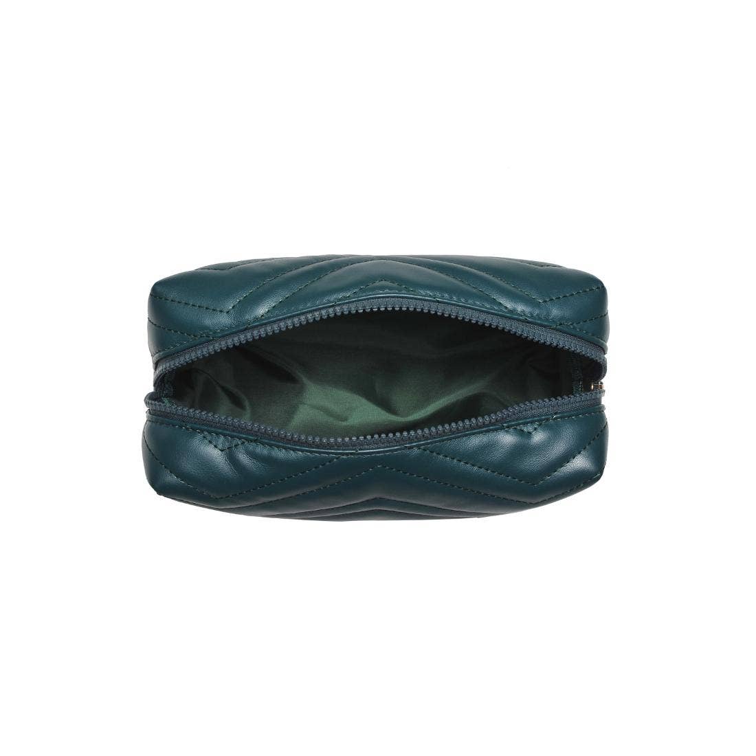 Chic Stitch Cosmetic Pouch: Emerald