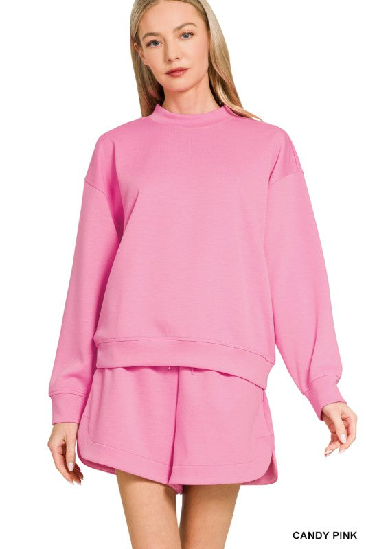 Scuba Pullover & Short Set-Candy Pink