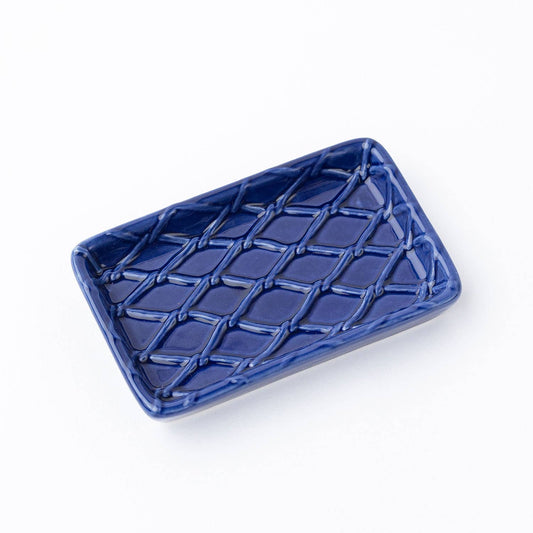 Navy Blue Textured Soap Dish