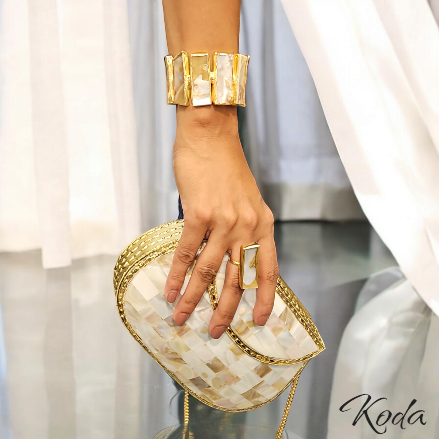 Delta Crystal Cuff: Pearl