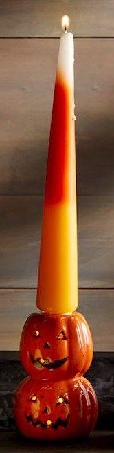 Halloween Taper Candle- Candy Corn