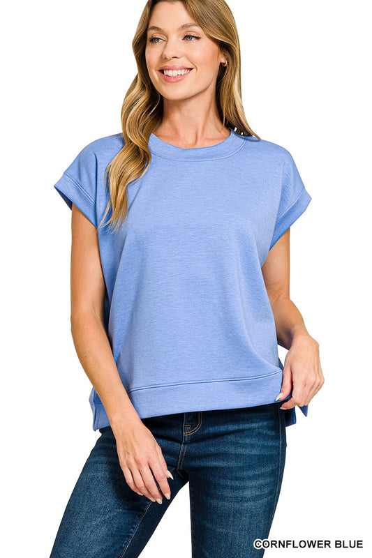 Scuba Short Sleeve Sweatshirt-Cornflower Blue