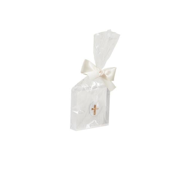 Mini Intaglio Acrylic Plaque- Gold Cross, Gold Heart