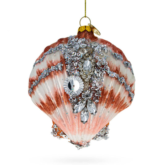 Sparkling Seashells Glass Ornament