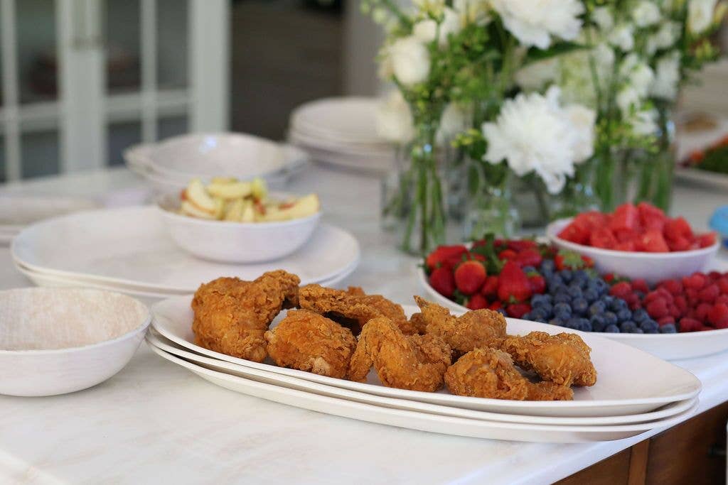 Large Oval Melamine Platter: White
