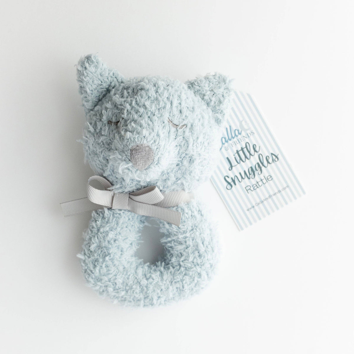 Little Snuggles Rattle - Fox: Powder Blue