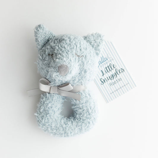 Little Snuggles Rattle - Fox: Powder Blue