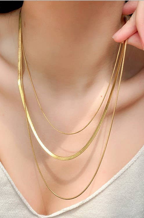 Chloe Chain Layer Necklace-Gold
