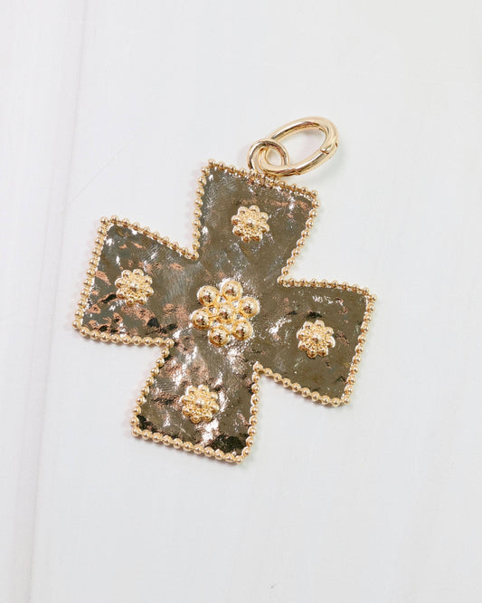 Carol Large Gold Cross Charm