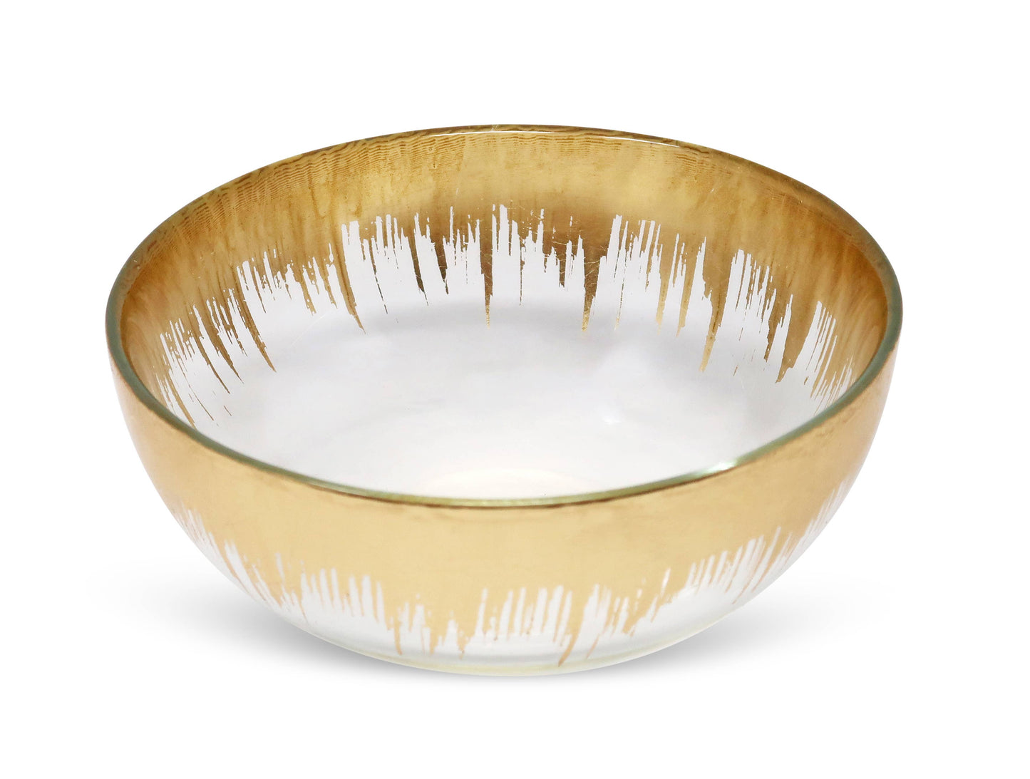 Glass Dessert Bowl with Gold Brushed Rim