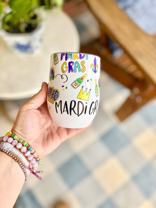 Mardi Gras Sips 12oz Tumbler