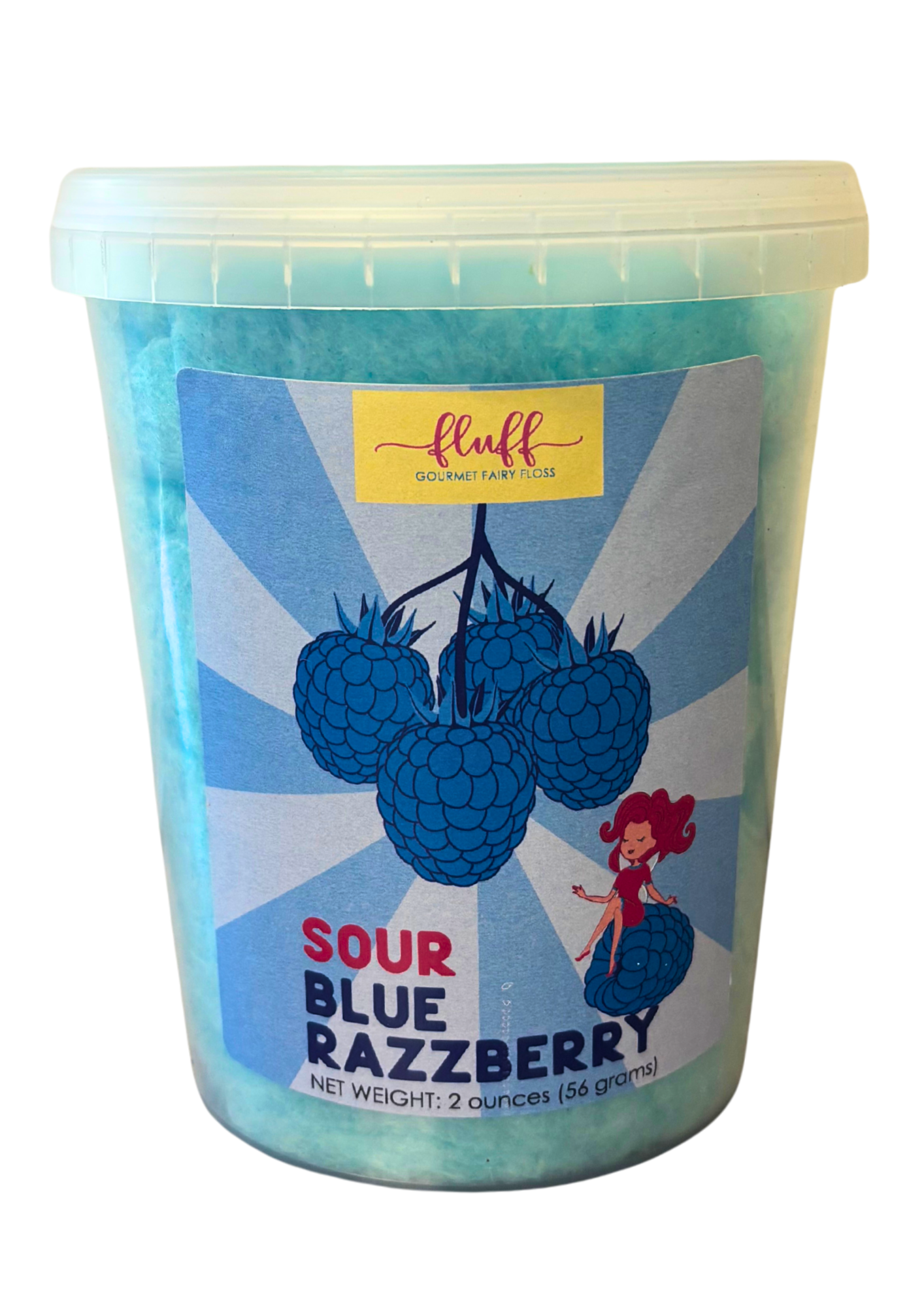 "SOUR Blue Raspberry" Cotton Candy