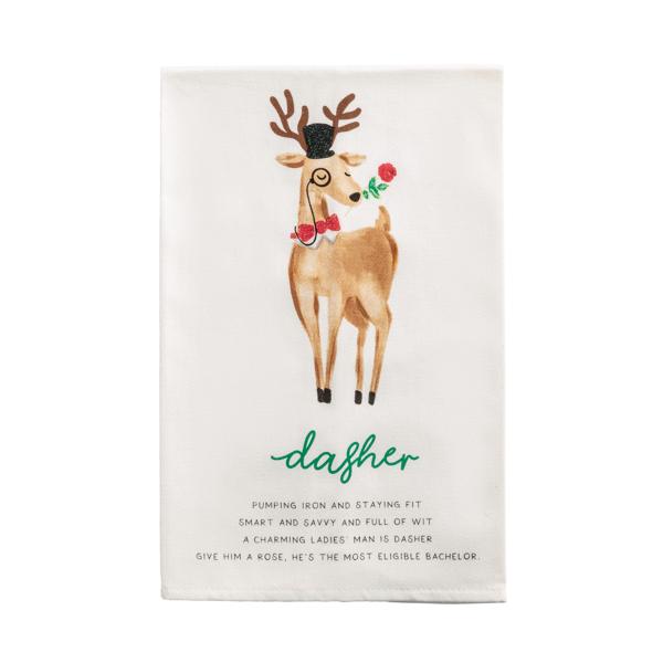 Dasher Reindeer Poem Towel