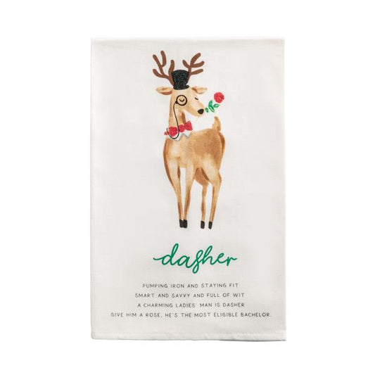 Dasher Reindeer Poem Towel