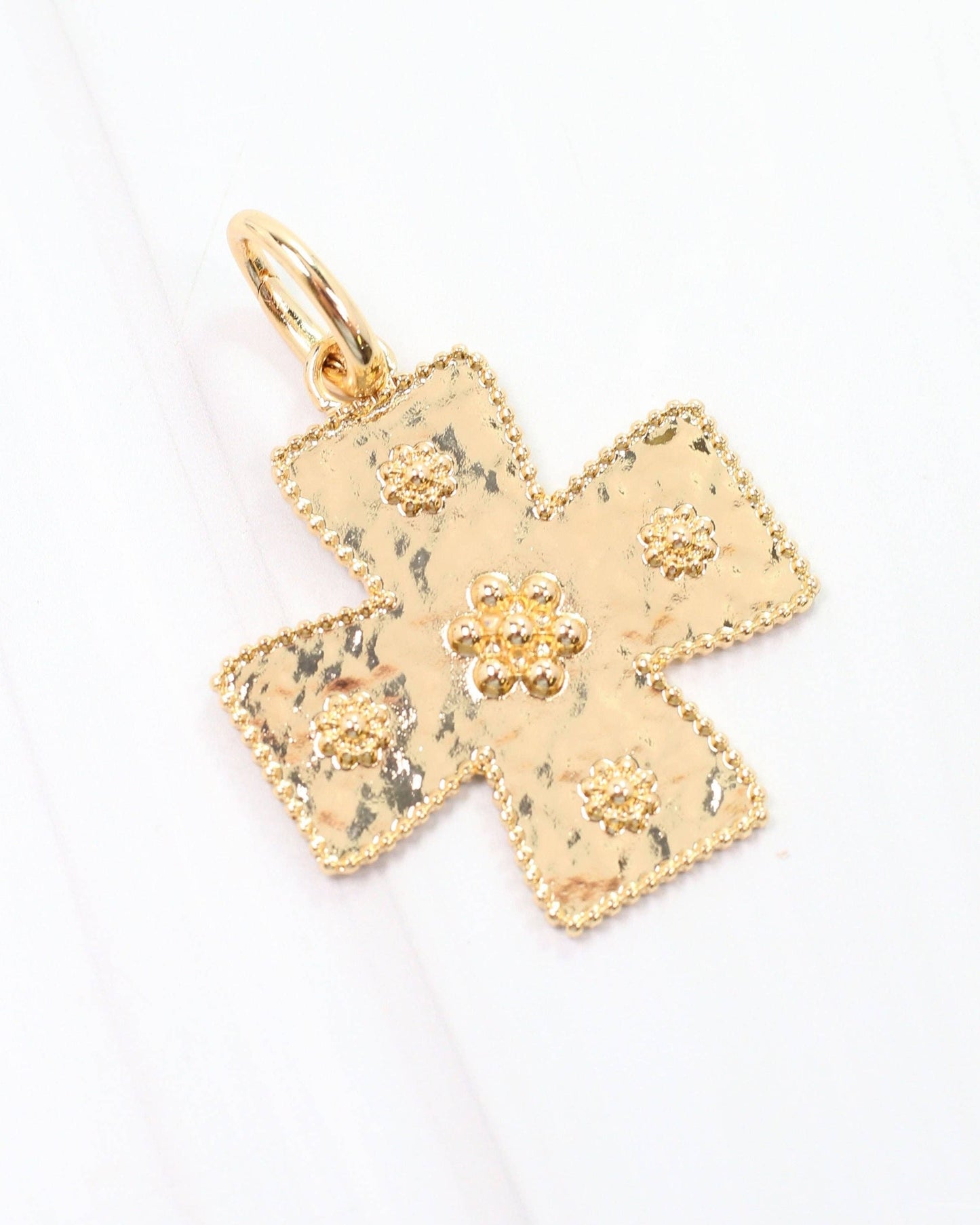 Carol Small Gold Cross Charm Gold