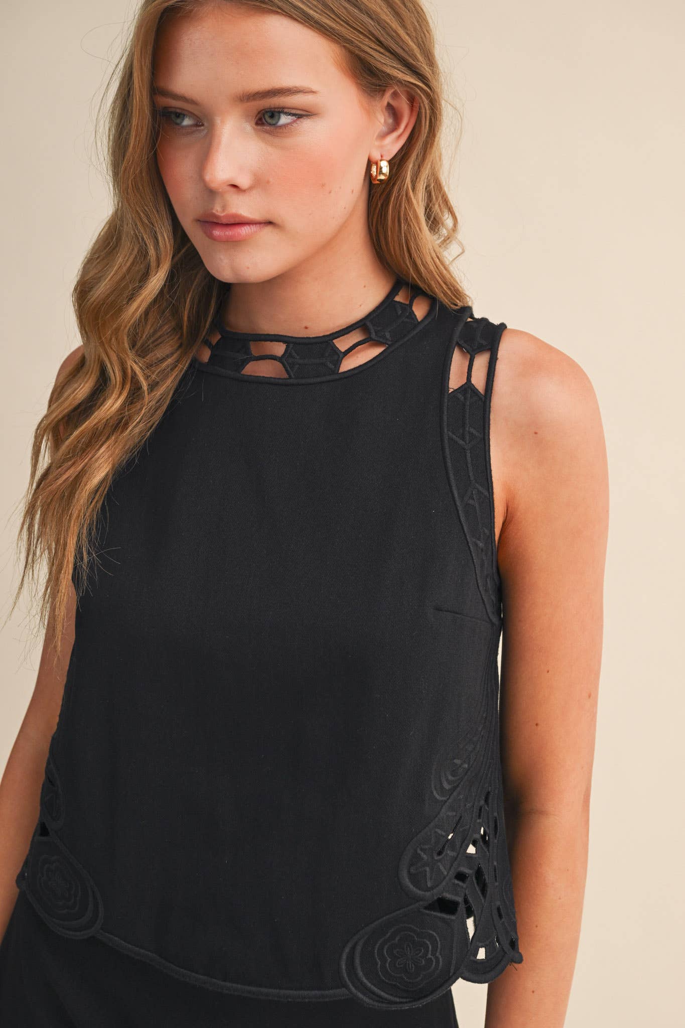 Embroidered Top & Midi Skirt Set