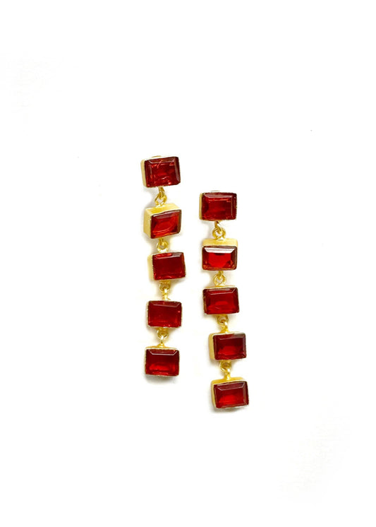 Raza Earrings: Red