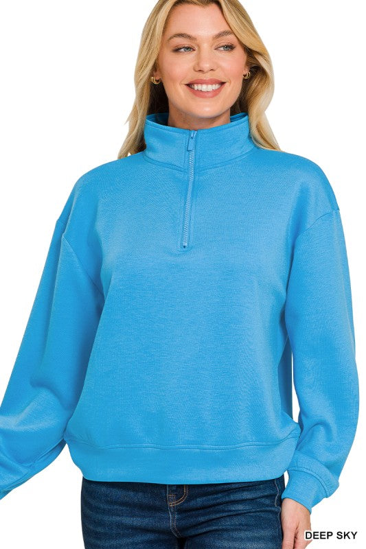 Scuba Half-Zip Sweatshirt-Deep Sky