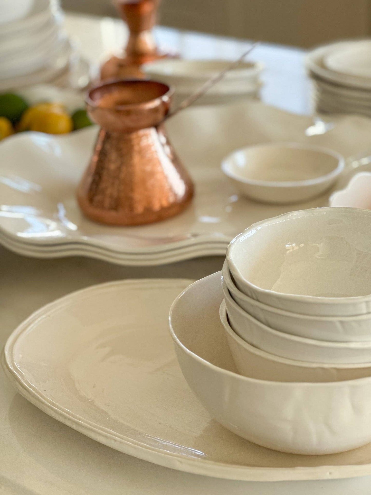 9" Stacking and Serving Melamine Bowls: White