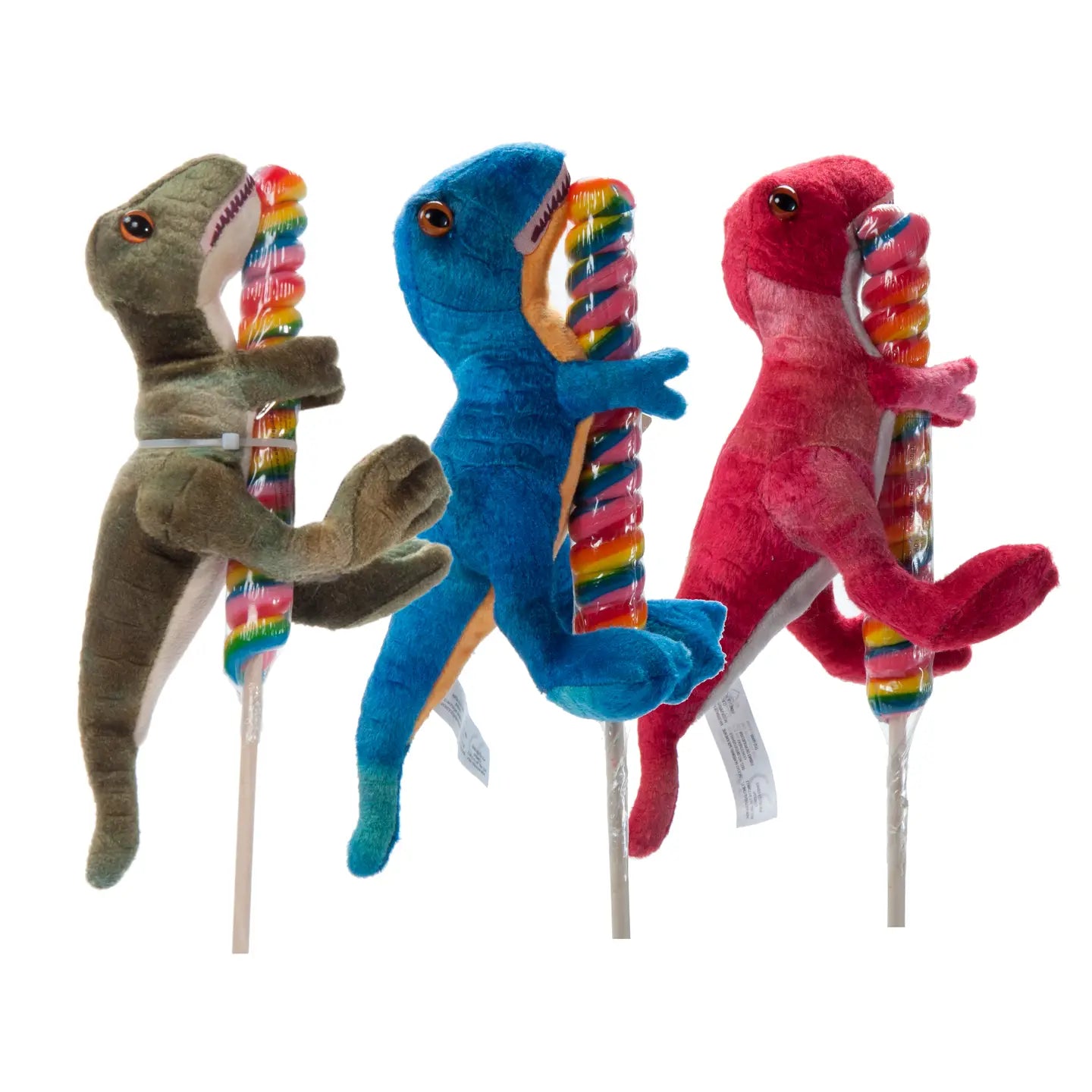 Lollyplush T-Rex Dino w/ Rainbow Lollipop