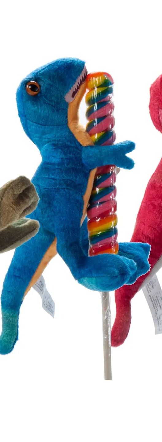 Lollyplush T-Rex Dino w/ Rainbow Lollipop