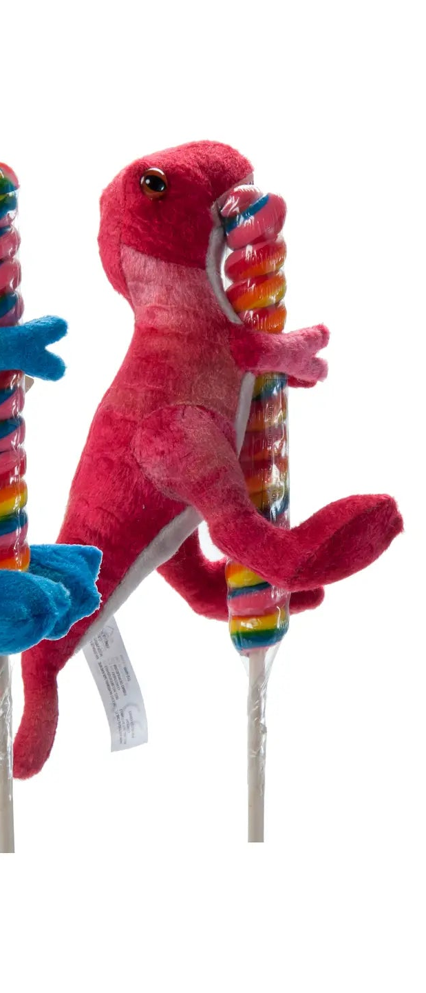 Lollyplush T-Rex Dino w/ Rainbow Lollipop