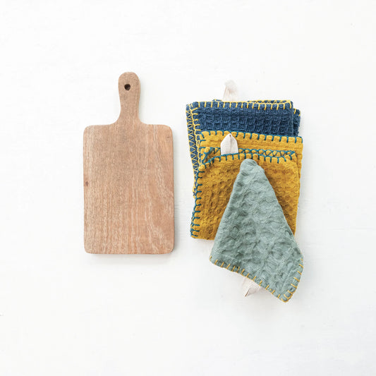 Mango Wood Cheese Board & Dish Cloth Set