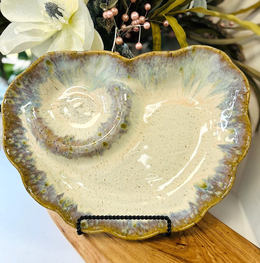 Etta B Wavy Chip & Dip Platter-Botanical