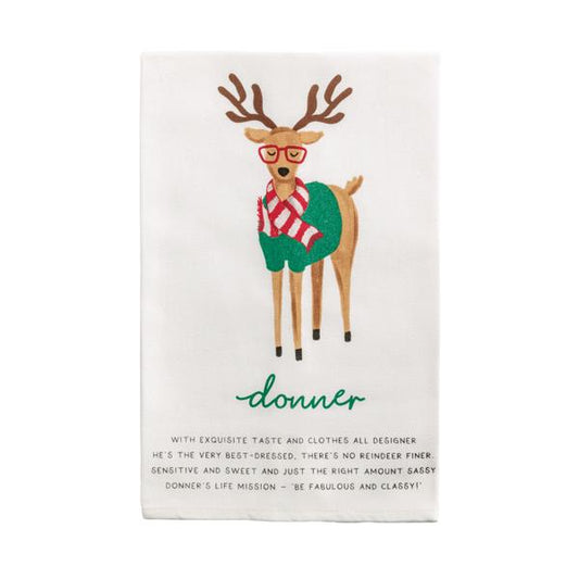 Donner Reindeer Poem Towel