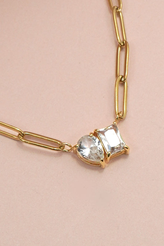 Double Gem Pendant Necklace