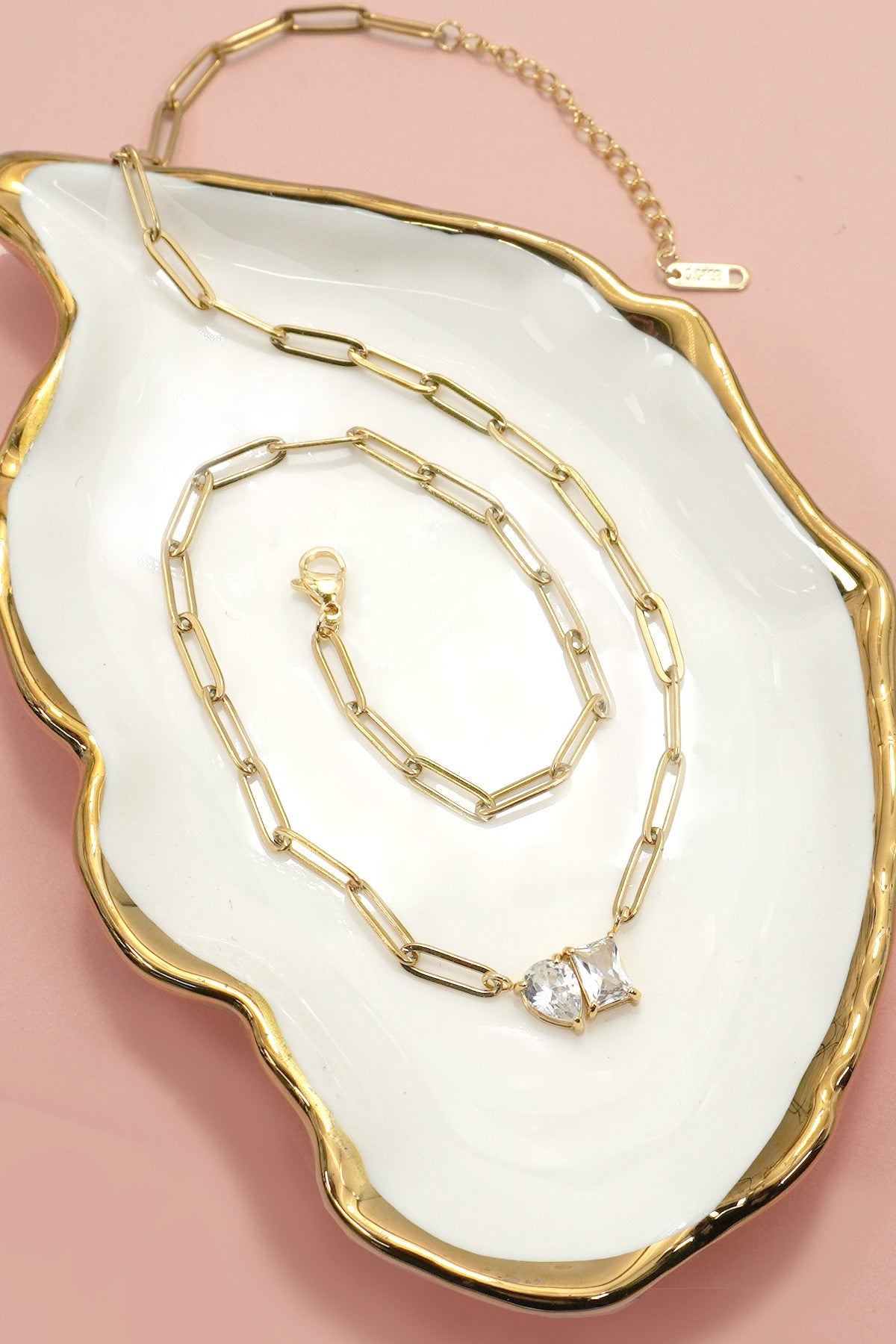 Double Gem Pendant Necklace