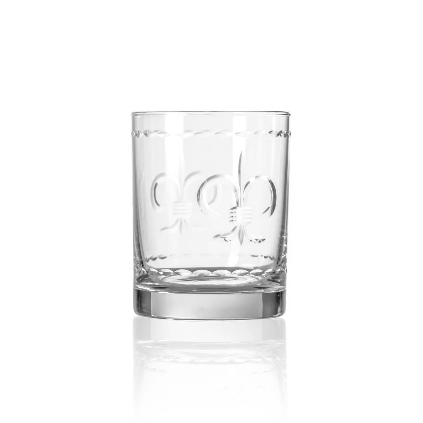 Fleur De Lis Double Old-Fashioned Glass