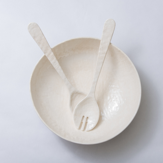 Melamine Salad Servers: White