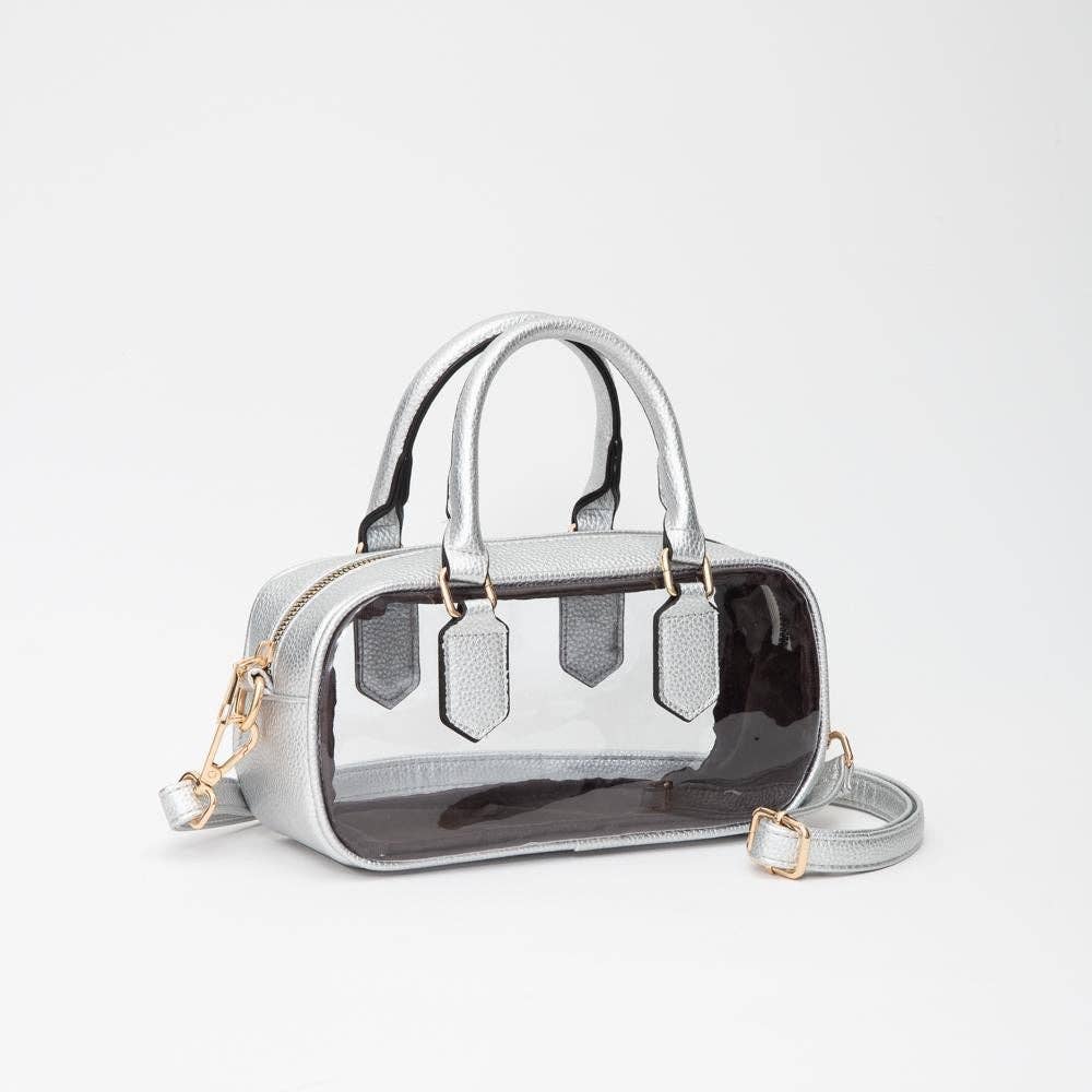 Silver and clear handbag