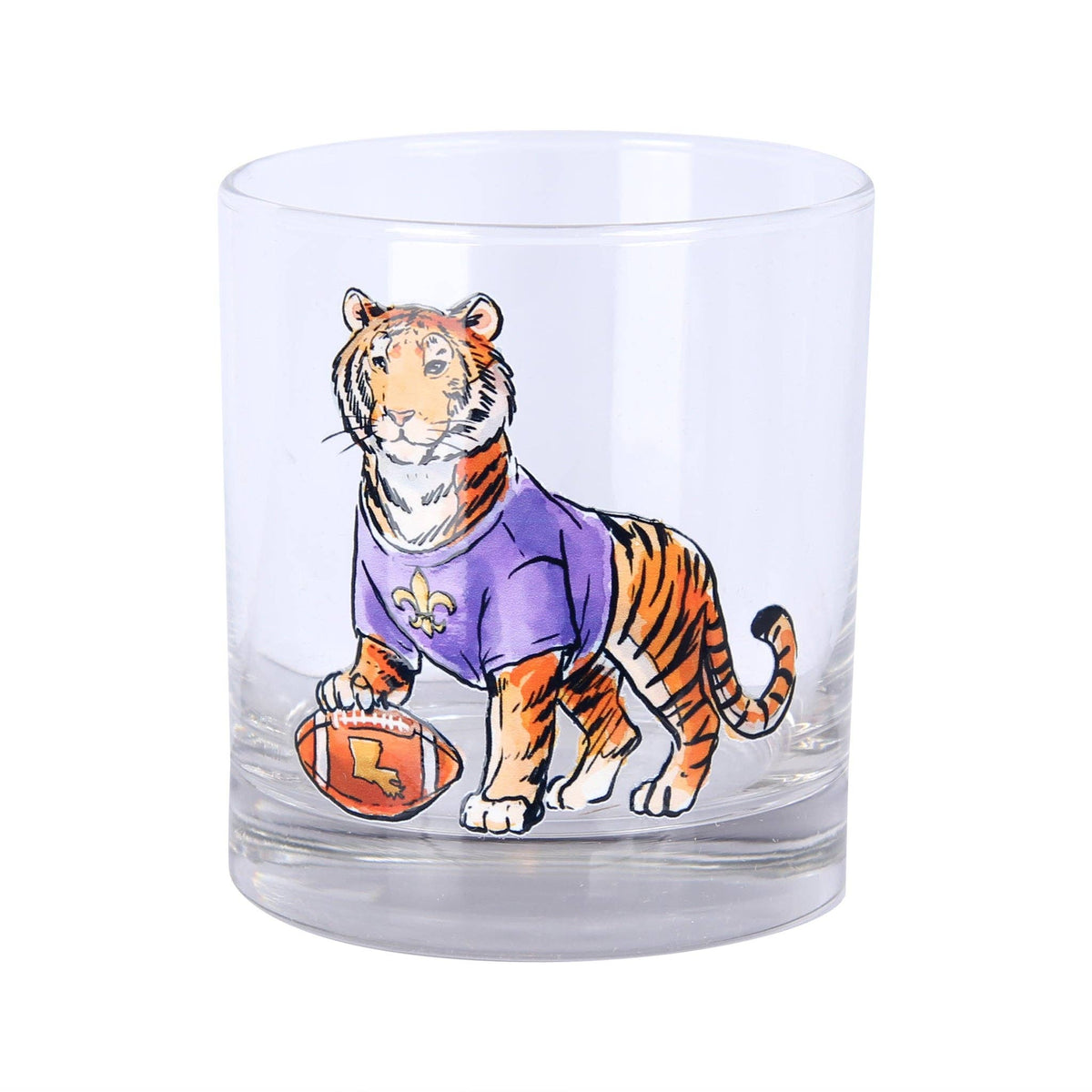 Louisiana State Spirit Tiger Rocks Glass