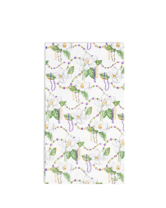 Mardi Magnolia Guest Napkins    4.25x7.75