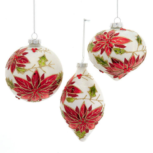 Poinsettia Ornament-BALL, FINIAL, ONION