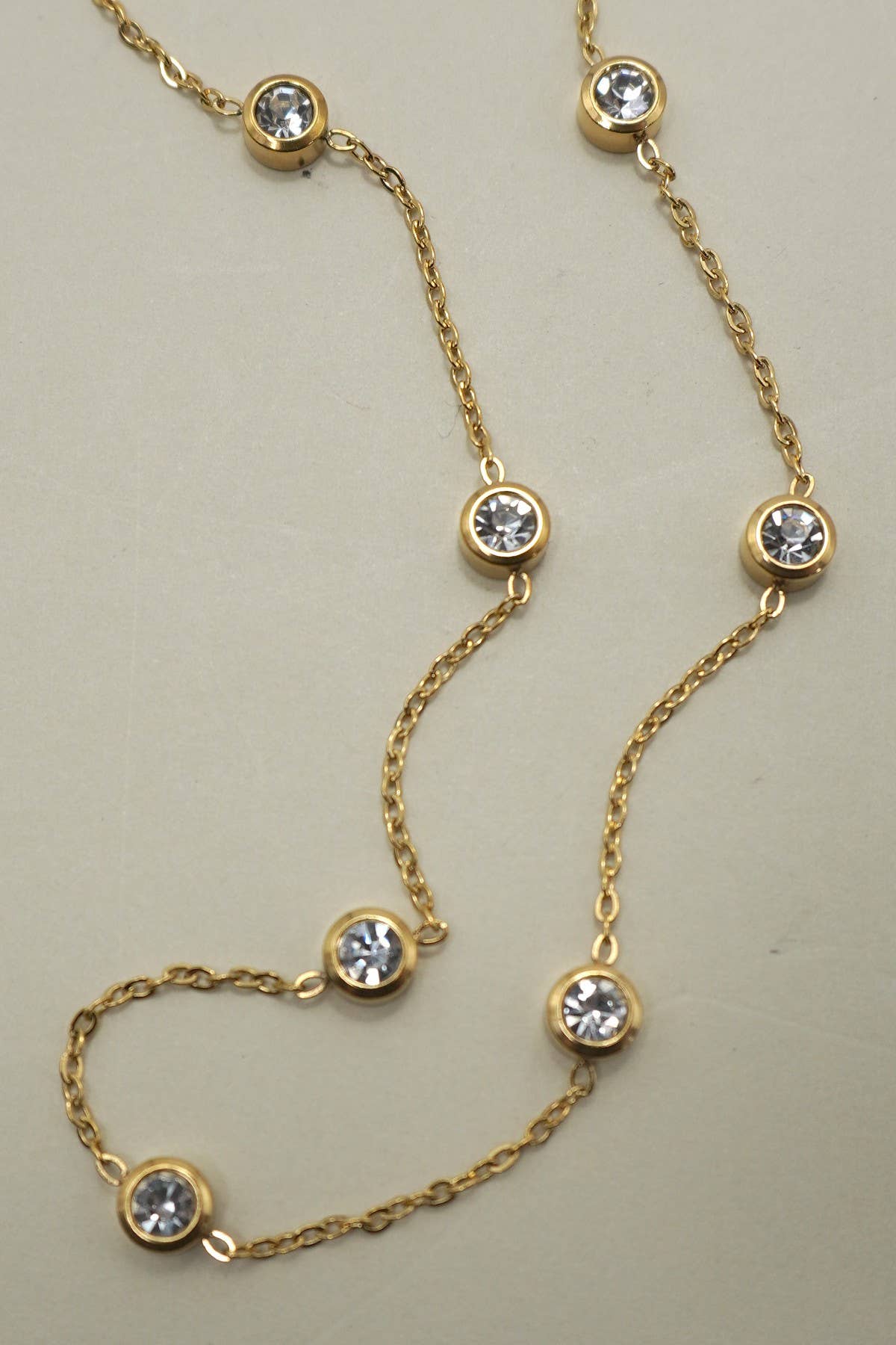 Kim Rhinestone Station Necklace