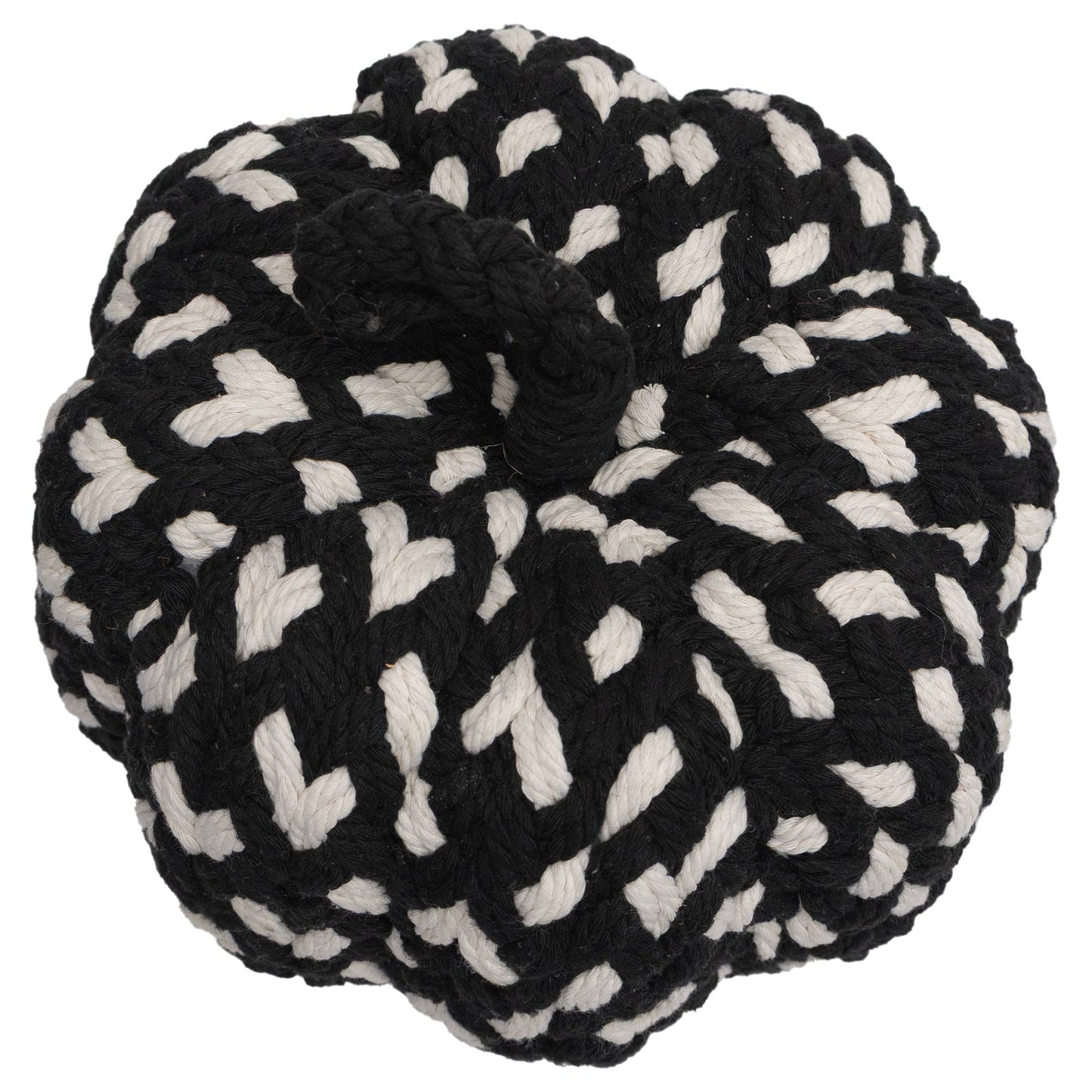 Handcrafted Black & White Woven Pumpkin