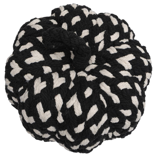 Handcrafted Black & White Woven Pumpkin