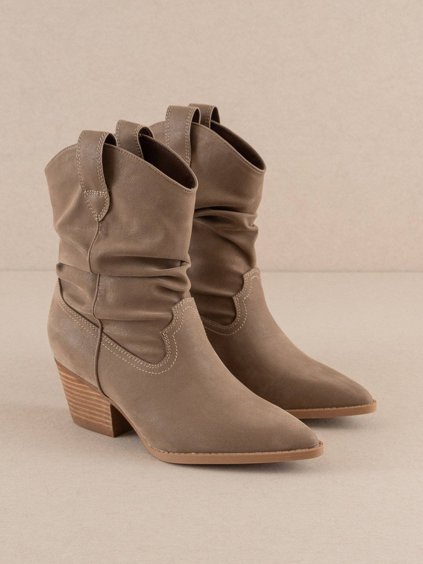 Kit Dark Taupe Slouchy Western Bootie