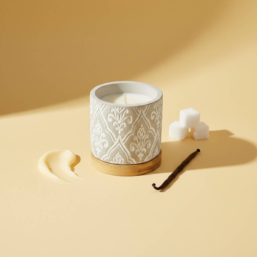 3 oz Damask Stone Candle: White Linen