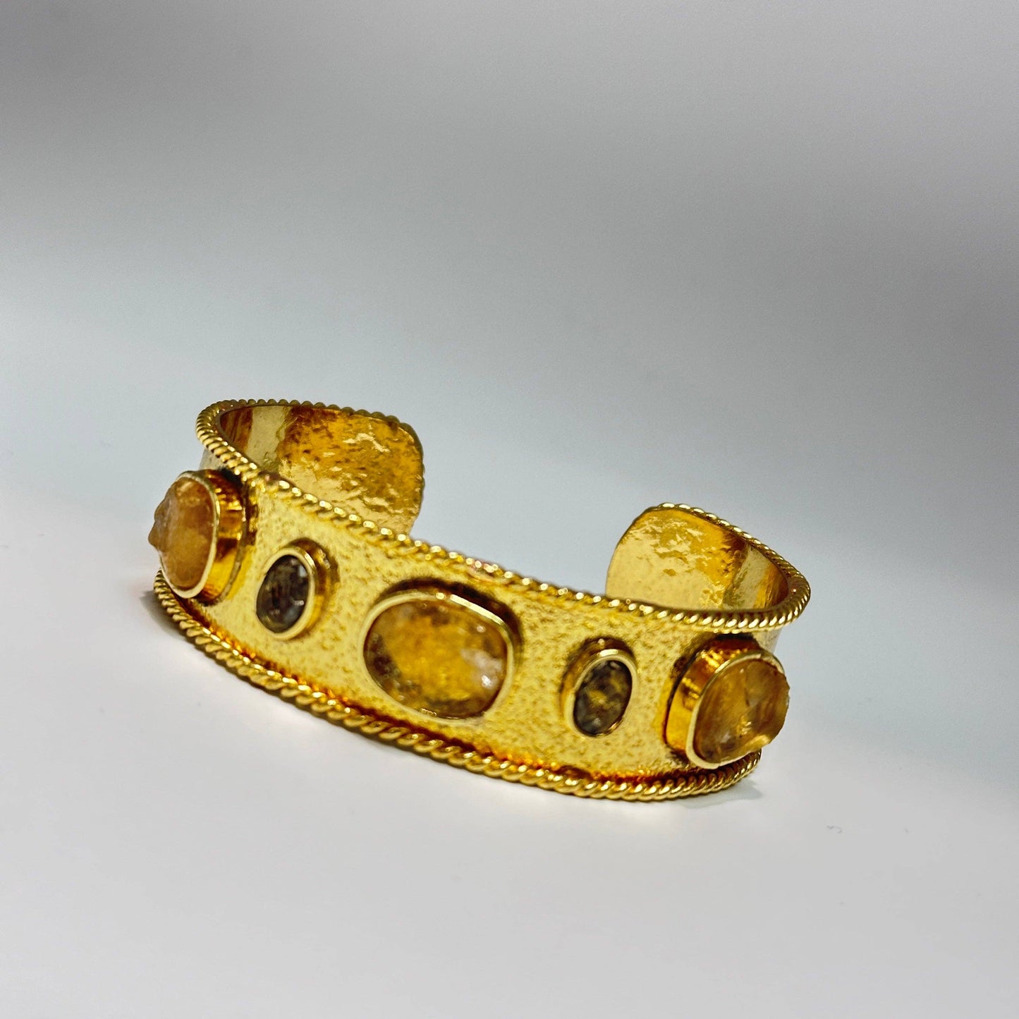 Smoky Quartz Gem Cuff: Labradorite